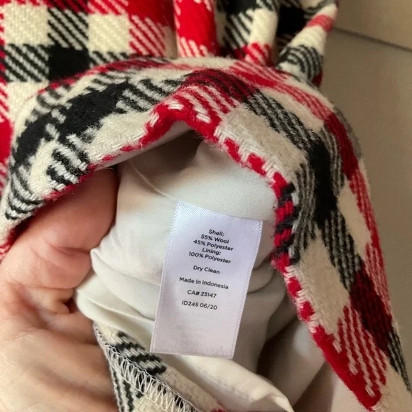 Talbots Red, Black & Cream Plaid Pencil Skirt - Picture 4 of 8